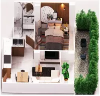 A1  pool level street + 10 m2 private garden